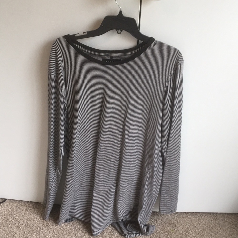 PacSun Black and White Striped Long Sleeve Shirt